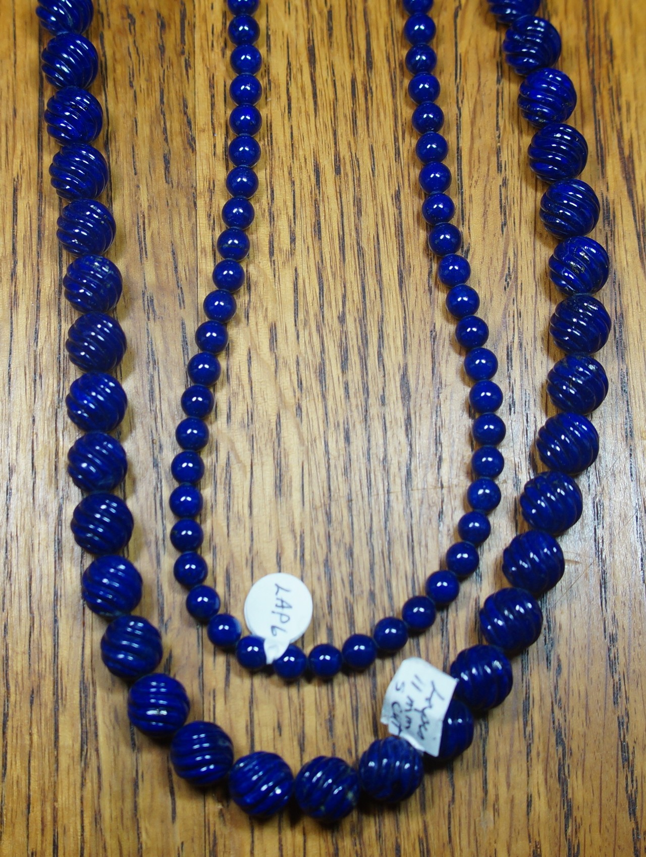 Lapis 6mm round and 11mm Spiral Cut